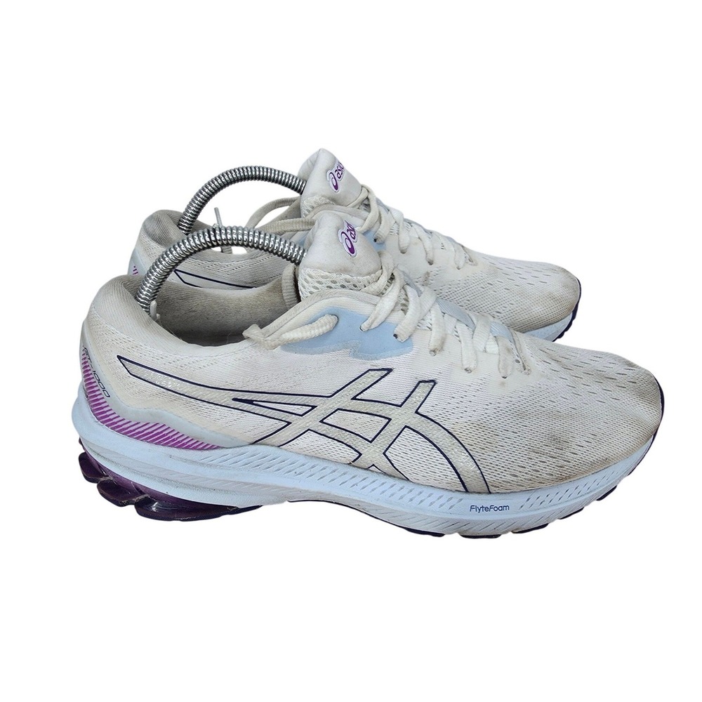 Asics GT-1000 10 Running Shoes Womens 10 White Purple Sneakers Athleisure Y2K